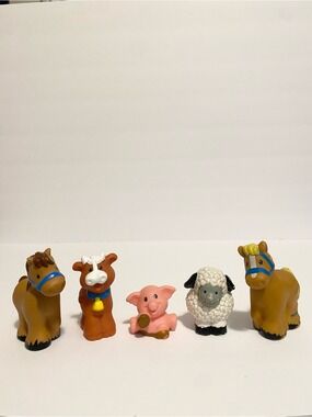 Little People Farm Animal Lot w Pig Horse Cow Sheep Fisher Price Barn Figure Toy